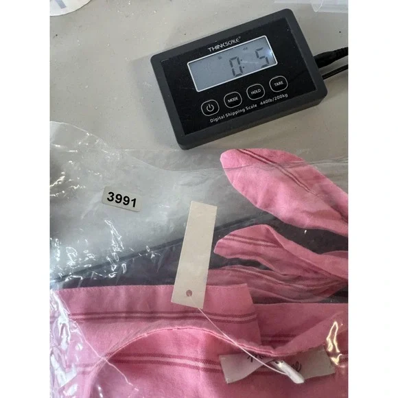 Madewell Blouse Womens Medium Pink Striped Wrap Tie Waist 3/4 Sleeve Cotton - Picture 11 of 11